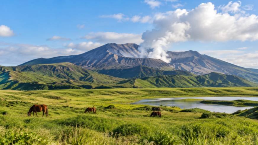 Primordial Nature Mount Aso Caldera and Takachiho Gorge