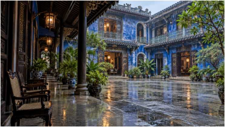 Cheong Fatt Tze: Courtyard Breezeways and Indigo Lime Wash